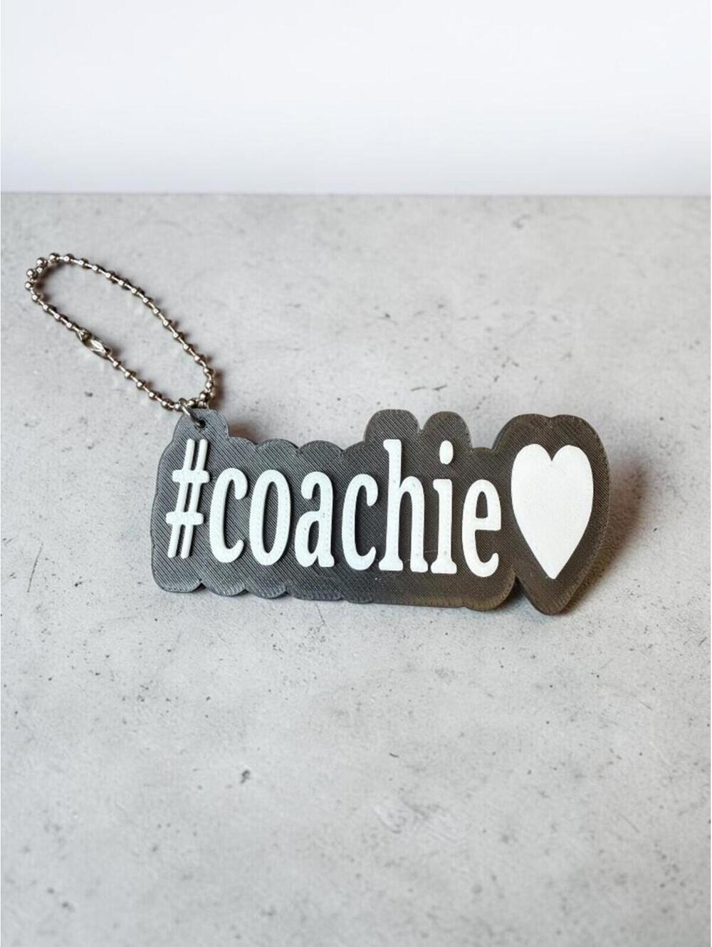 Handmade 3D‑Printed “#coachie” Bag Charm / Keychain